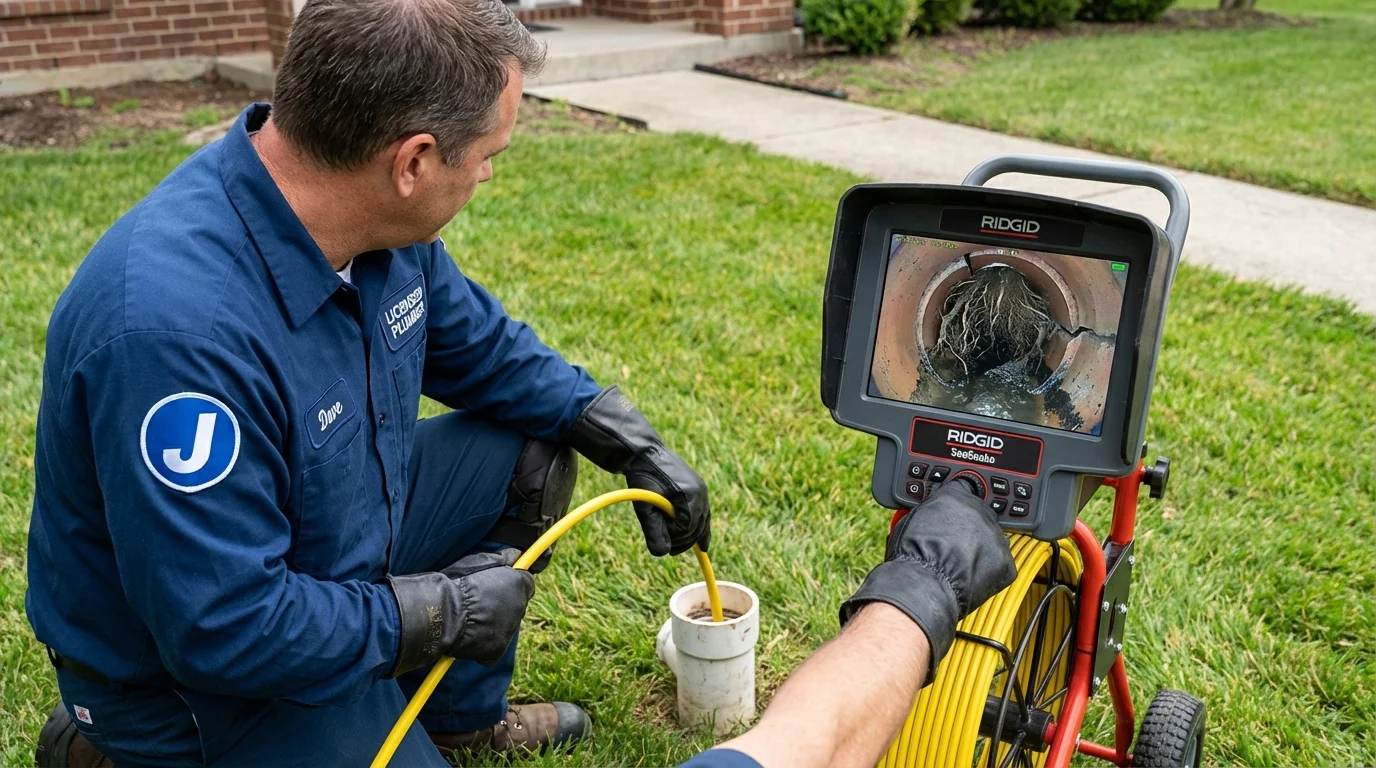 Sewer camera inspection being performed by Johns Plumbing LLC in Freehold